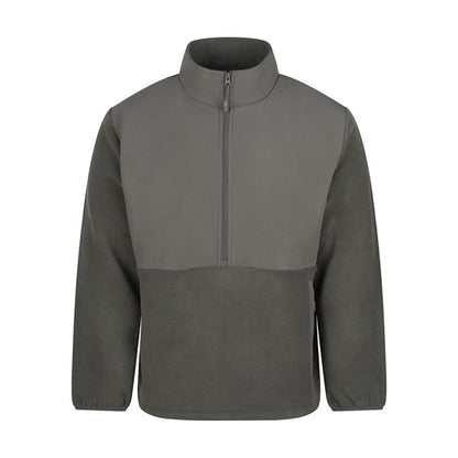 Dark Olive - Front - Front Row Mens Microfleece Half Zip Fleece Top