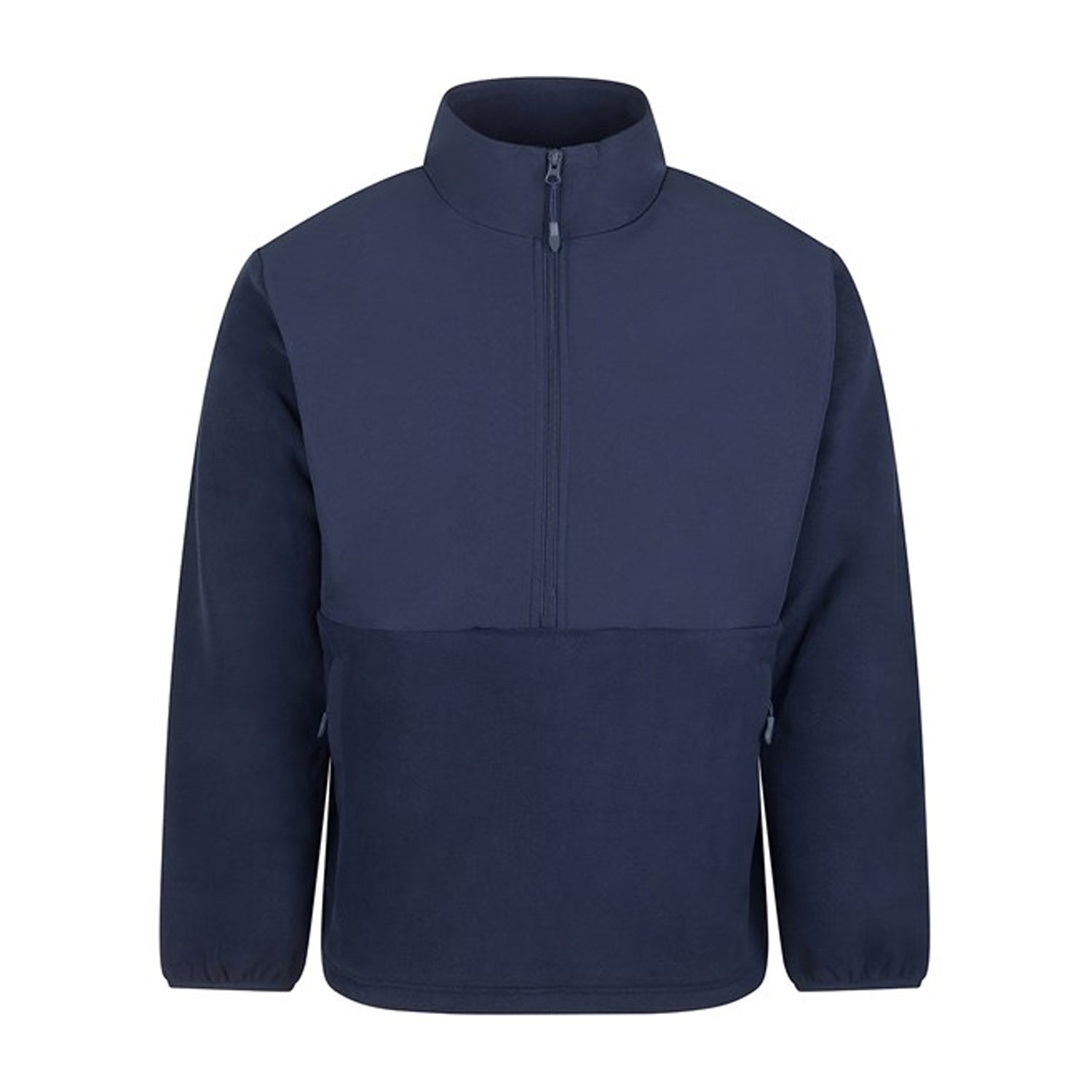 Navy - Front - Front Row Mens Microfleece Half Zip Fleece Top