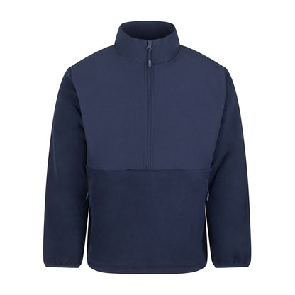 Navy - Front - Front Row Mens Microfleece Half Zip Fleece Top
