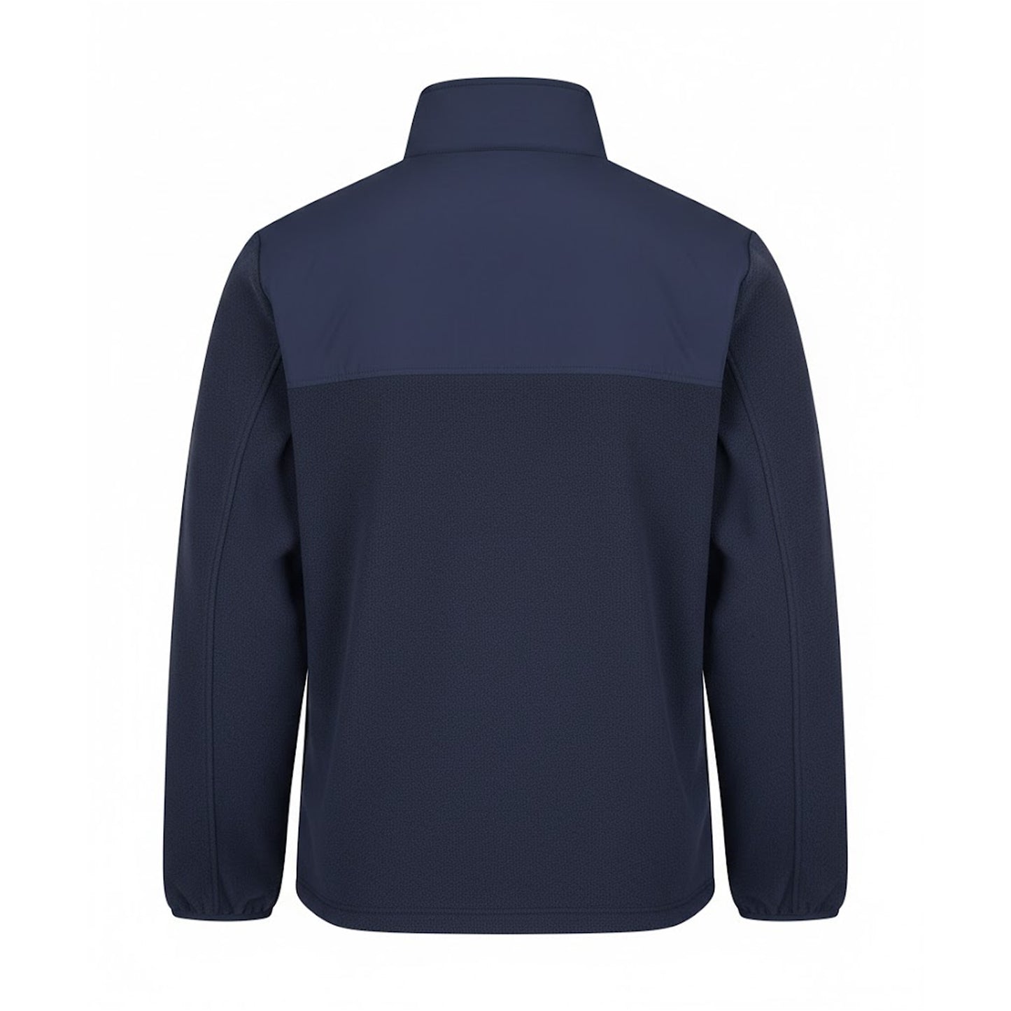 Navy - Back - Front Row Mens Microfleece Half Zip Fleece Top