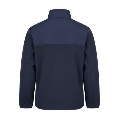 Navy - Back - Front Row Mens Microfleece Half Zip Fleece Top