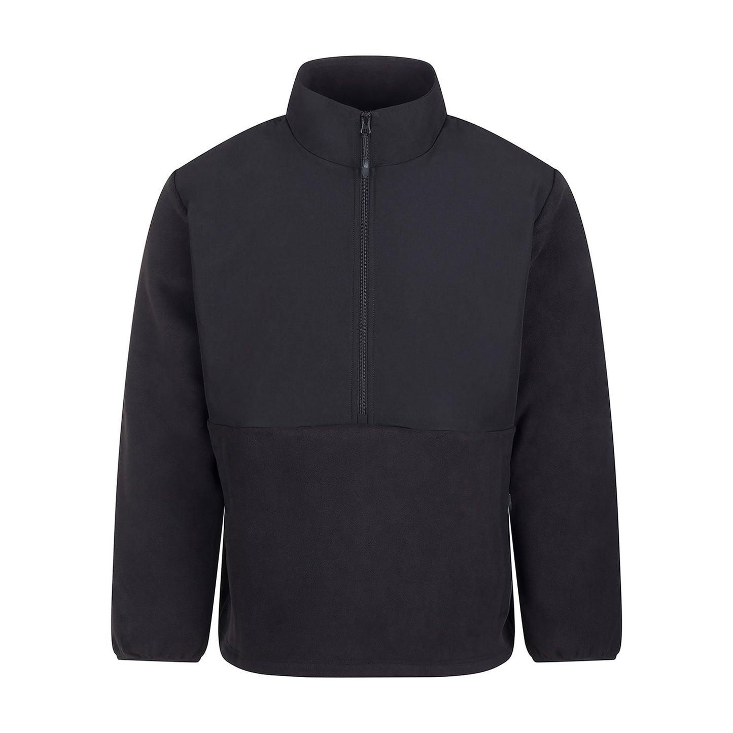Black - Front - Front Row Mens Microfleece Half Zip Fleece Top