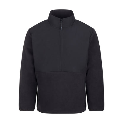 Black - Front - Front Row Mens Microfleece Half Zip Fleece Top