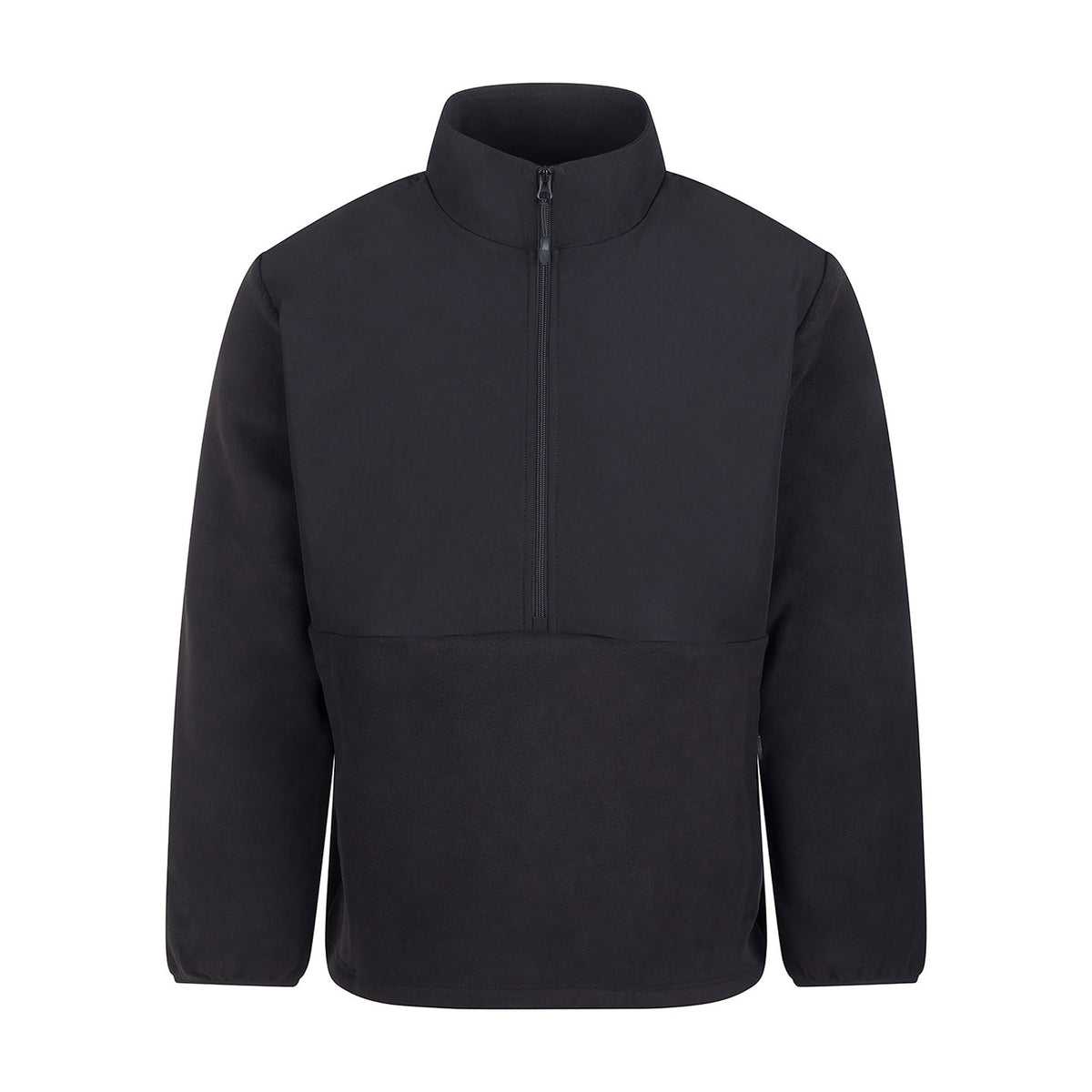 Black - Front - Front Row Mens Microfleece Half Zip Fleece Top