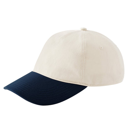 Natural-French Navy - Back - Beechfield Leisure Contrast Peak Cap