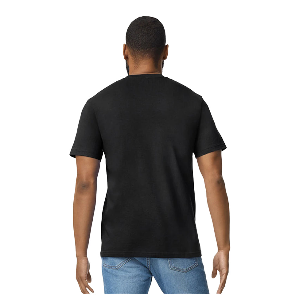 Pitch Black - Back - Gildan Mens Softstyle Enzyme Washed Midweight T-Shirt