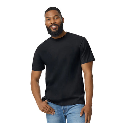 Pitch Black - Side - Gildan Mens Softstyle Enzyme Washed Midweight T-Shirt