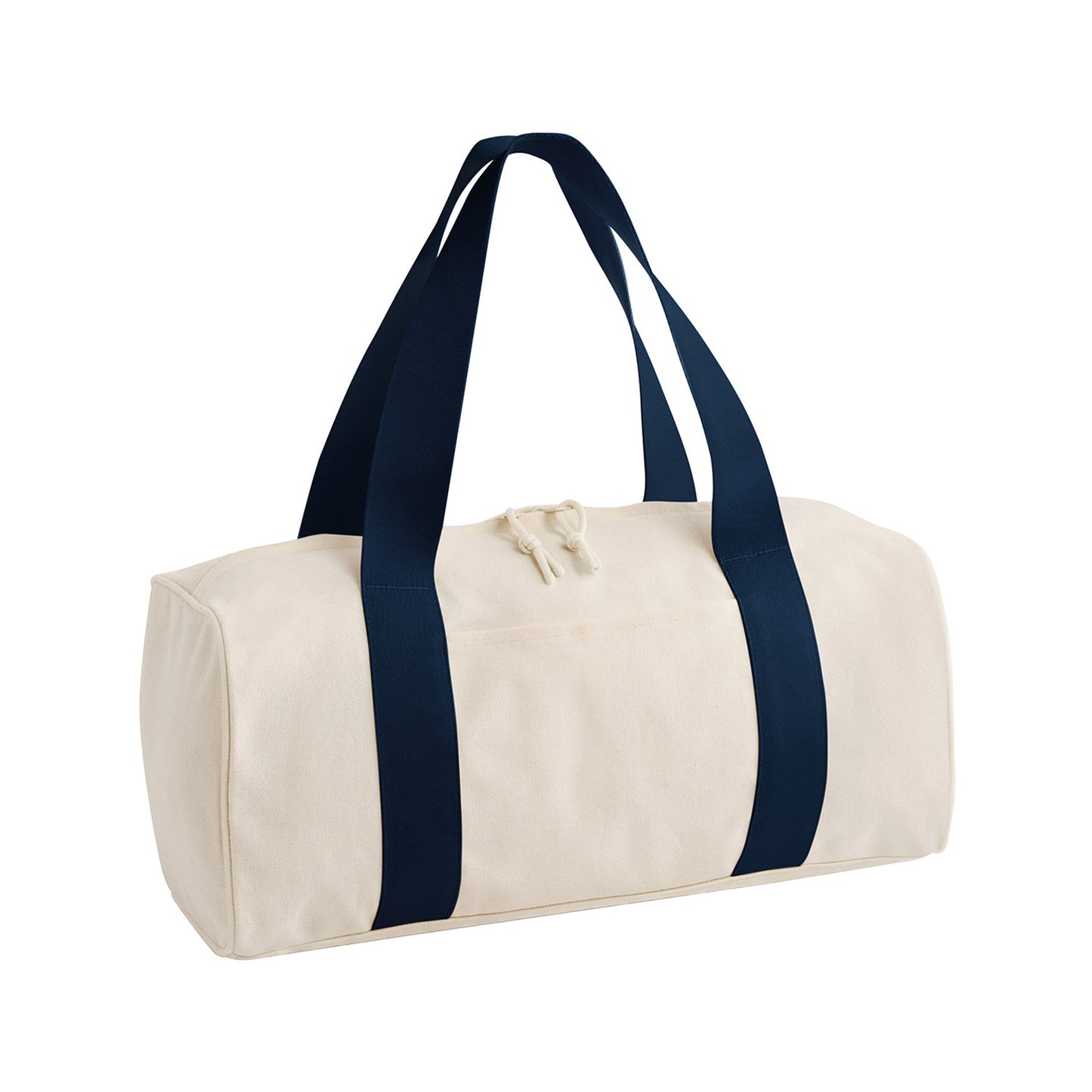 Natural-Navy - Front - Bagbase Canvas Duffle Bag