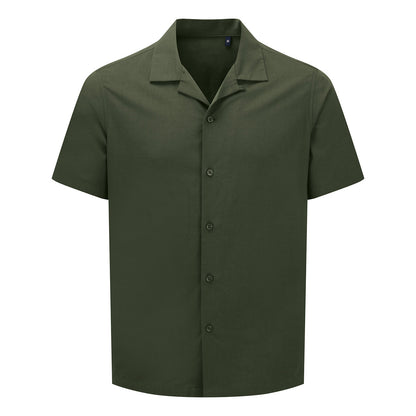 Solid Olive - Front - Wombat Mens Relaxed Fit Shirt