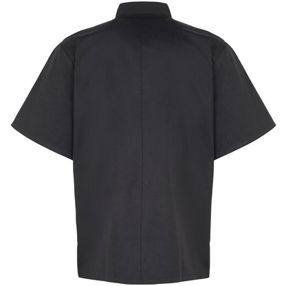 Black - Back - Premier Unisex Studded Front Short Sleeve Chefs Jacket