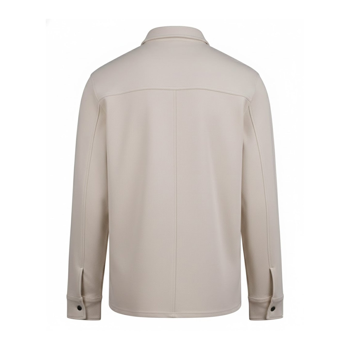 Natural - Back - Front Row Unisex Adult Premium Piqué Long-Sleeved Overshirt