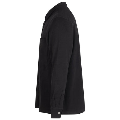 Black - Side - Front Row Unisex Adult Premium Piqué Long-Sleeved Overshirt