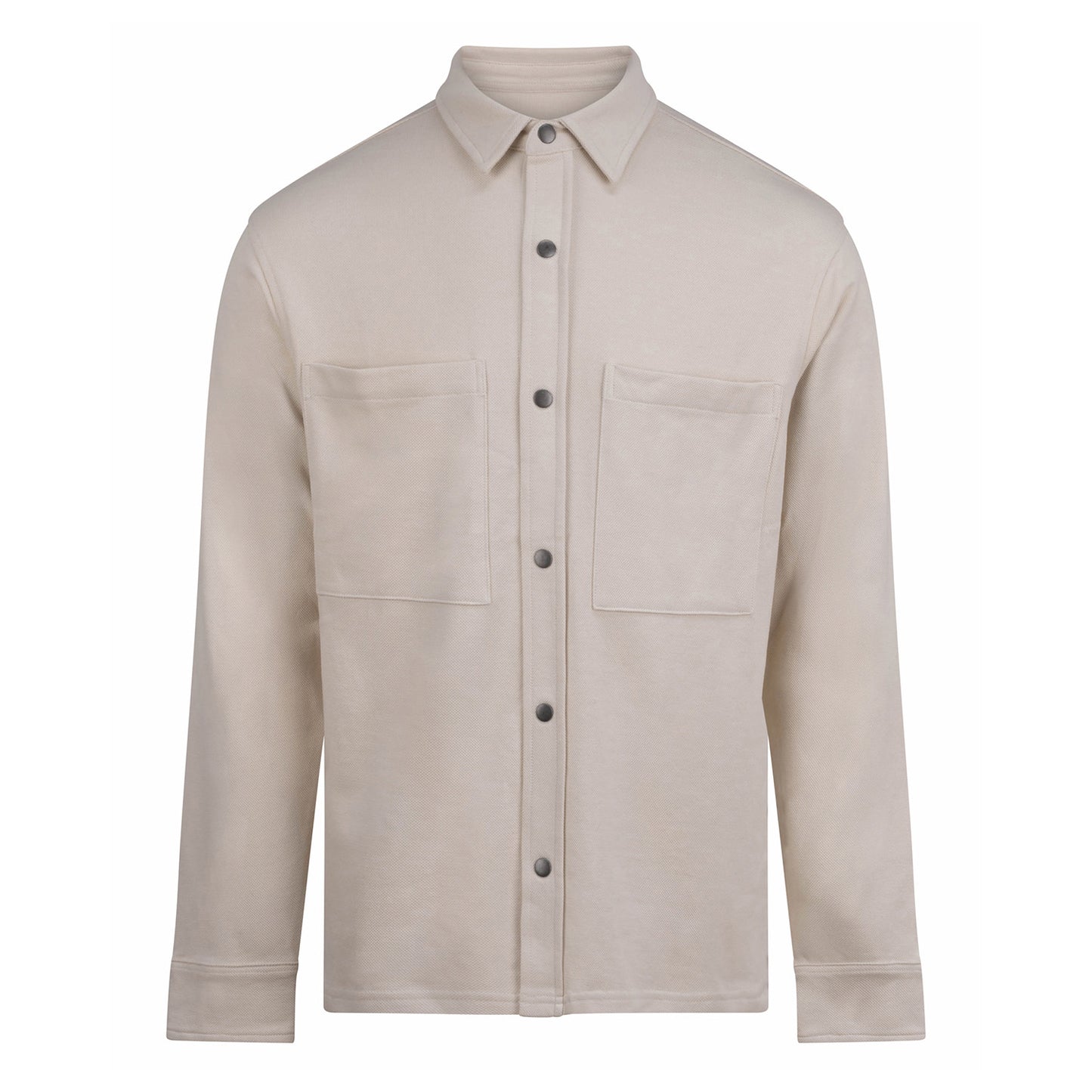Natural - Front - Front Row Unisex Adult Premium Piqué Long-Sleeved Overshirt