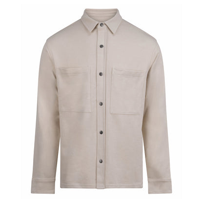 Natural - Front - Front Row Unisex Adult Premium Piqué Long-Sleeved Overshirt