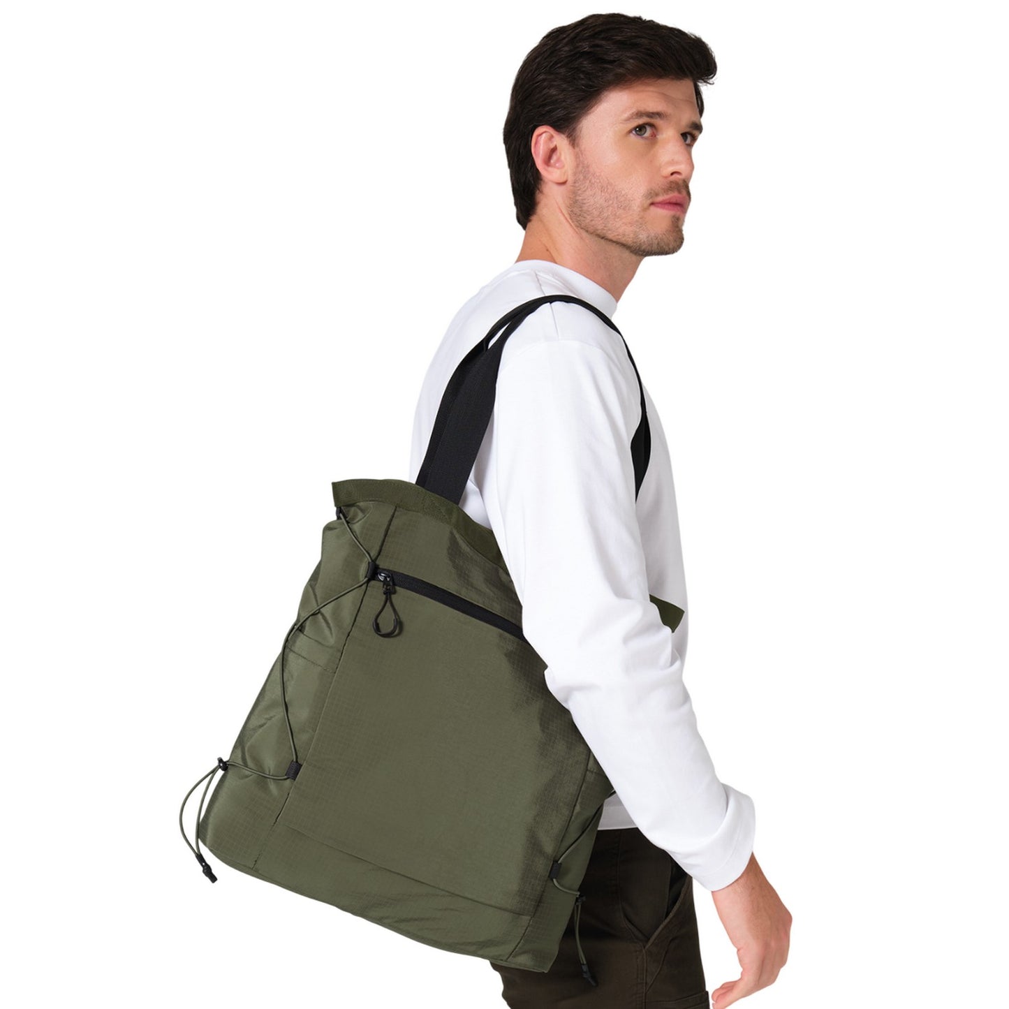 Olive Green - Back - Quadra UrbanShift Tote Bag