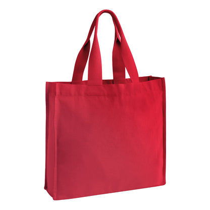 Scarlet Red - Front - Westford Mill Chevron Tote Bag