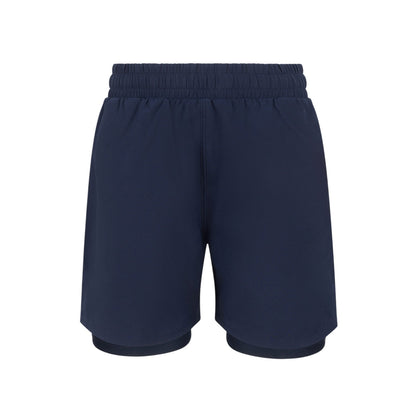 Navy - Front - Tombo Childrens-Kids Double Layer Sports Shorts