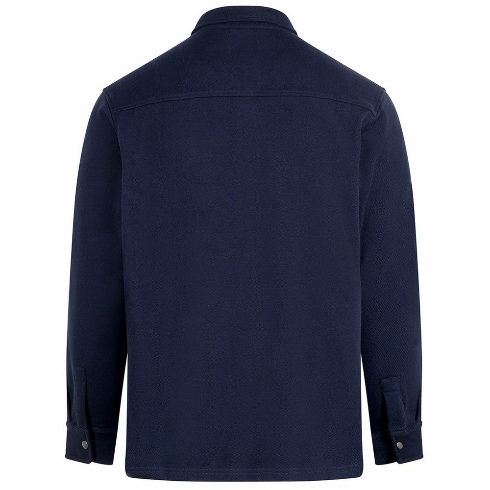 Navy - Back - Front Row Mens Premium Piqué Overshirt