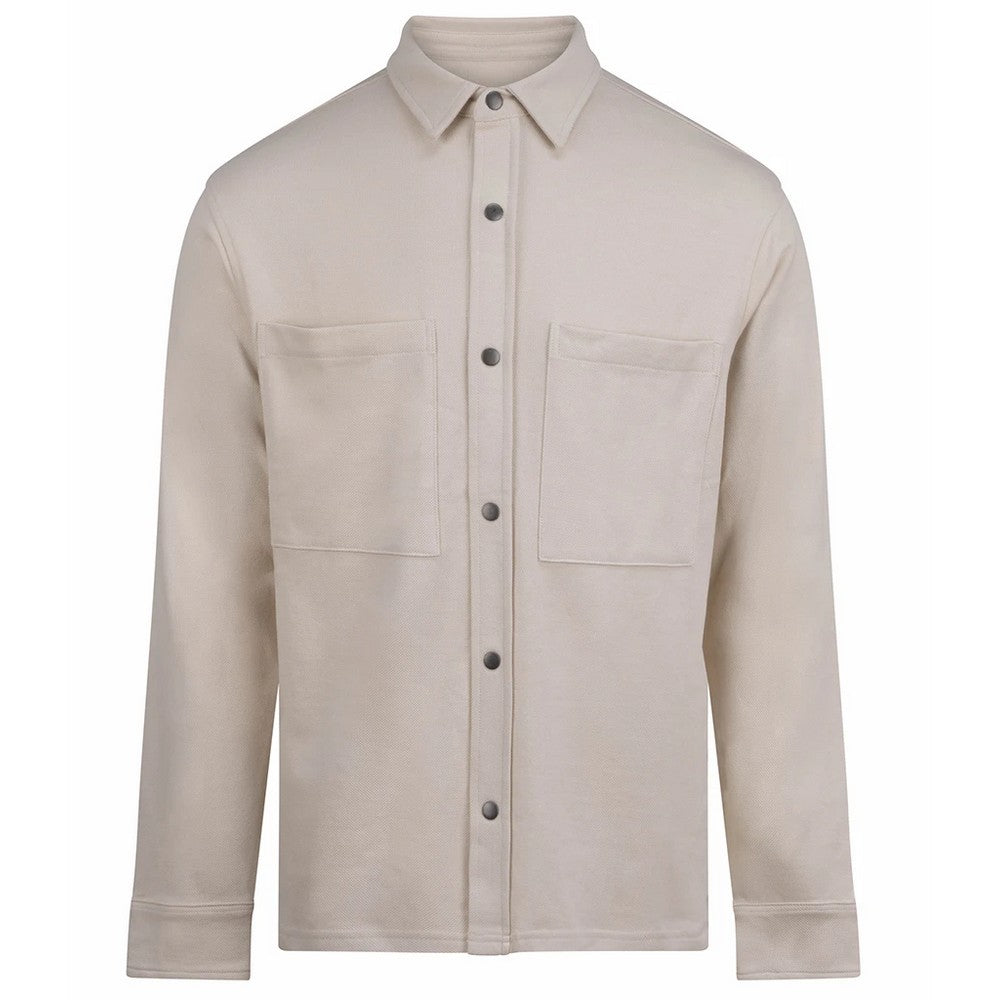 Natural - Front - Front Row Mens Premium Piqué Overshirt