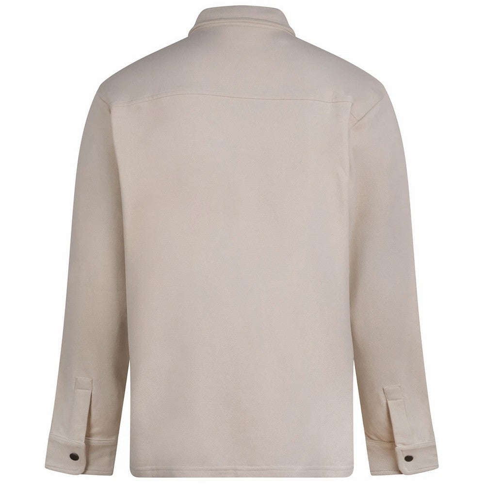 Natural - Back - Front Row Mens Premium Piqué Overshirt