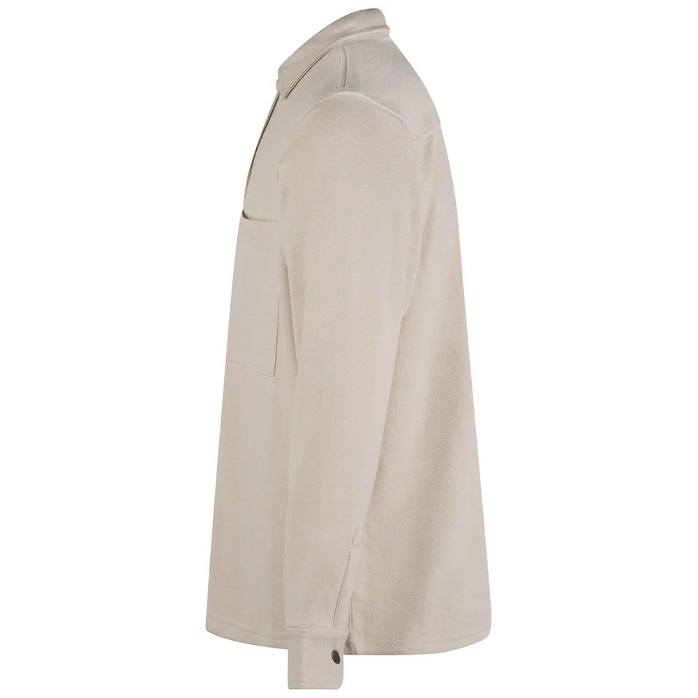 Natural - Side - Front Row Mens Premium Piqué Overshirt