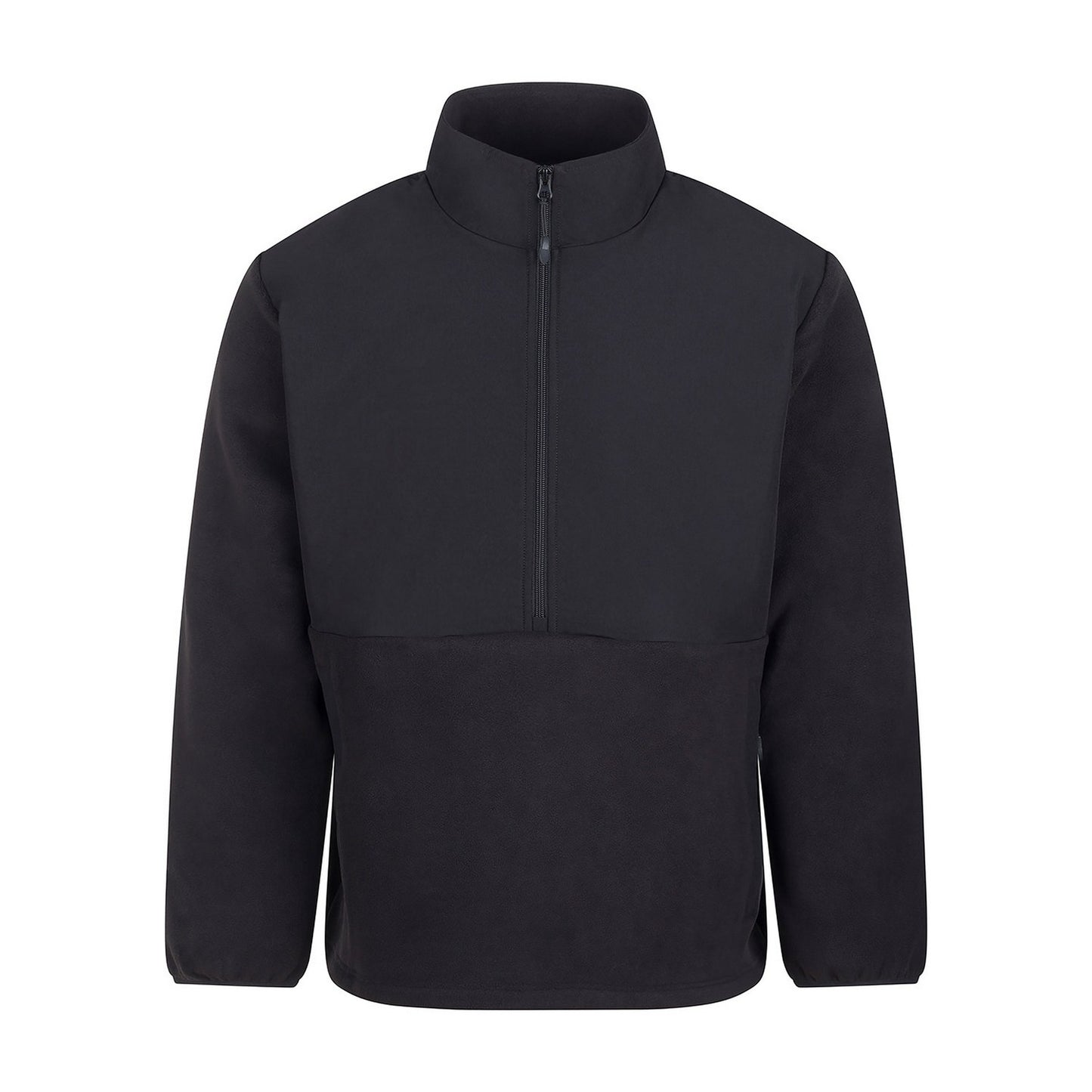 Black - Front - Front Row Mens Microfleece Half Zip Fleece Top