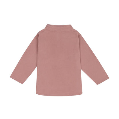 Soft Pink - Back - Larkwood Baby Lightweight Half Zip Fleece Top