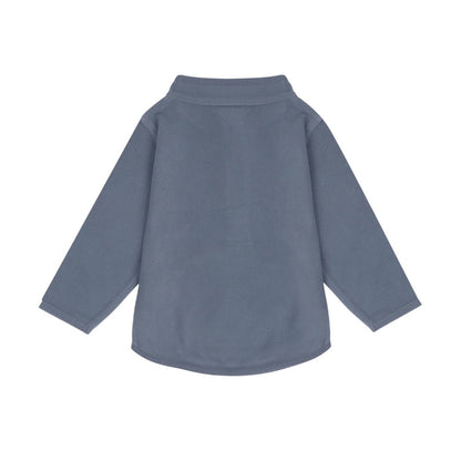 Stone Blue - Back - Larkwood Baby Lightweight Half Zip Fleece Top
