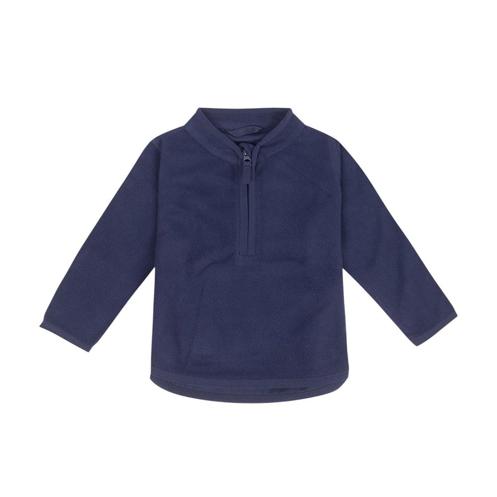 Navy - Front - Larkwood Baby Lightweight Half Zip Fleece Top