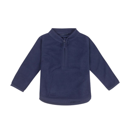 Navy - Front - Larkwood Baby Lightweight Half Zip Fleece Top