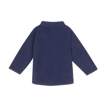 Navy - Back - Larkwood Baby Lightweight Half Zip Fleece Top