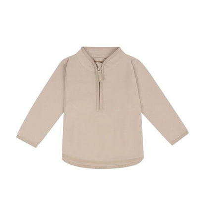 Light Stone - Front - Larkwood Baby Lightweight Half Zip Fleece Top