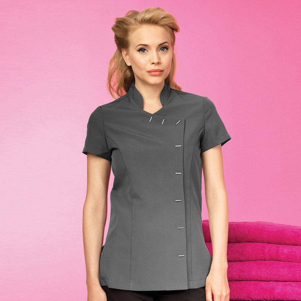 Dark Grey - Back - Premier Womens-Ladies *Orchid* Tunic - Health Beauty & Spa - Workwear