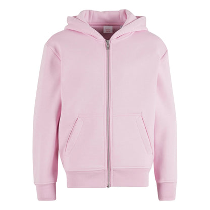 Soft Pink - Front - New Morning Studios Childrens-Kids Oversized Full Zip Hoodie