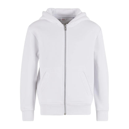 White - Front - New Morning Studios Childrens-Kids Oversized Full Zip Hoodie