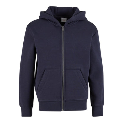 Navy - Front - New Morning Studios Childrens-Kids Oversized Full Zip Hoodie