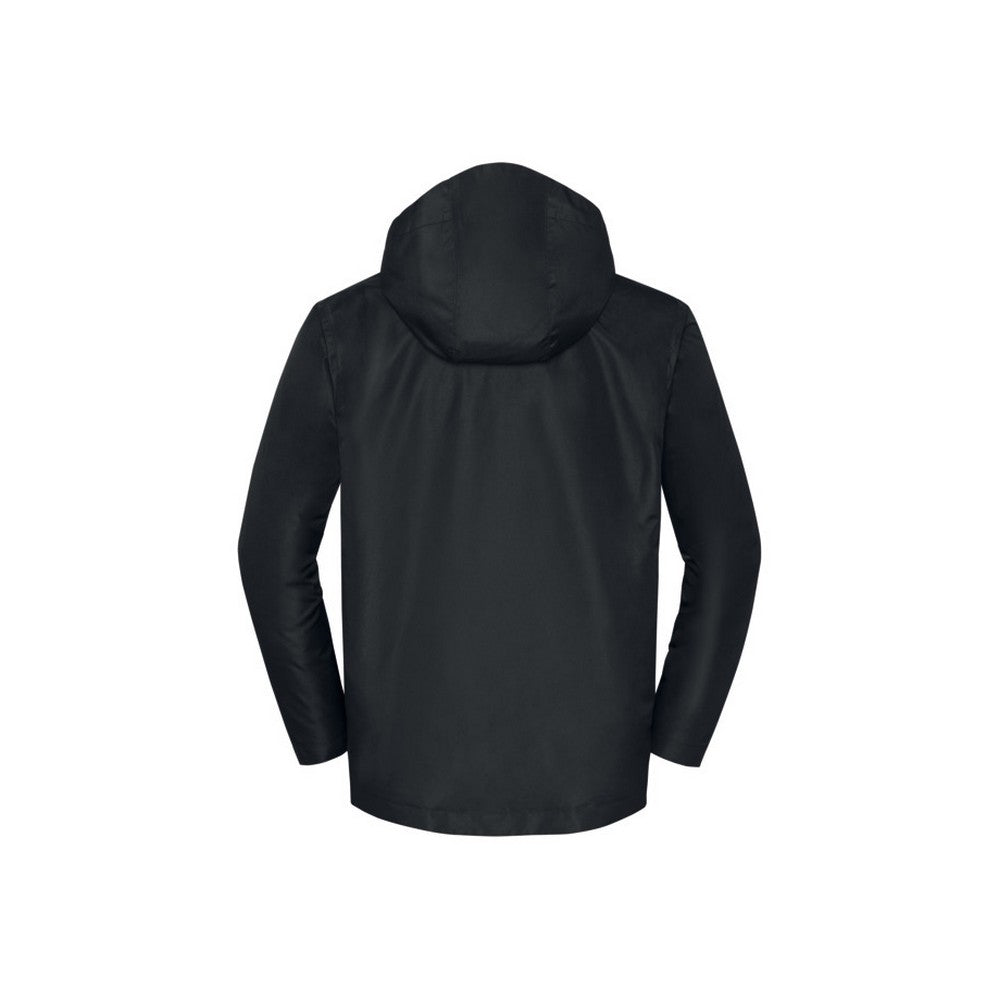 Black - Back - Russell Collection Mens Essential Weatherproof Shell Jacket