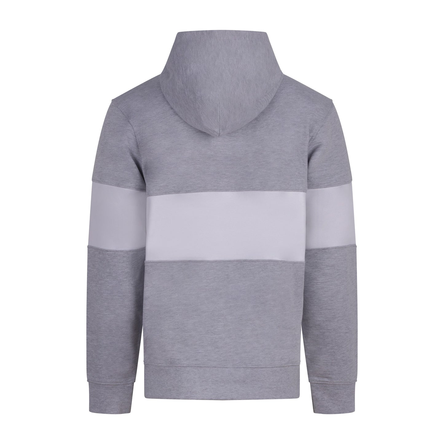 Heather Grey-White - Back - Front Row Mens Heavyweight Panelled Hoodie