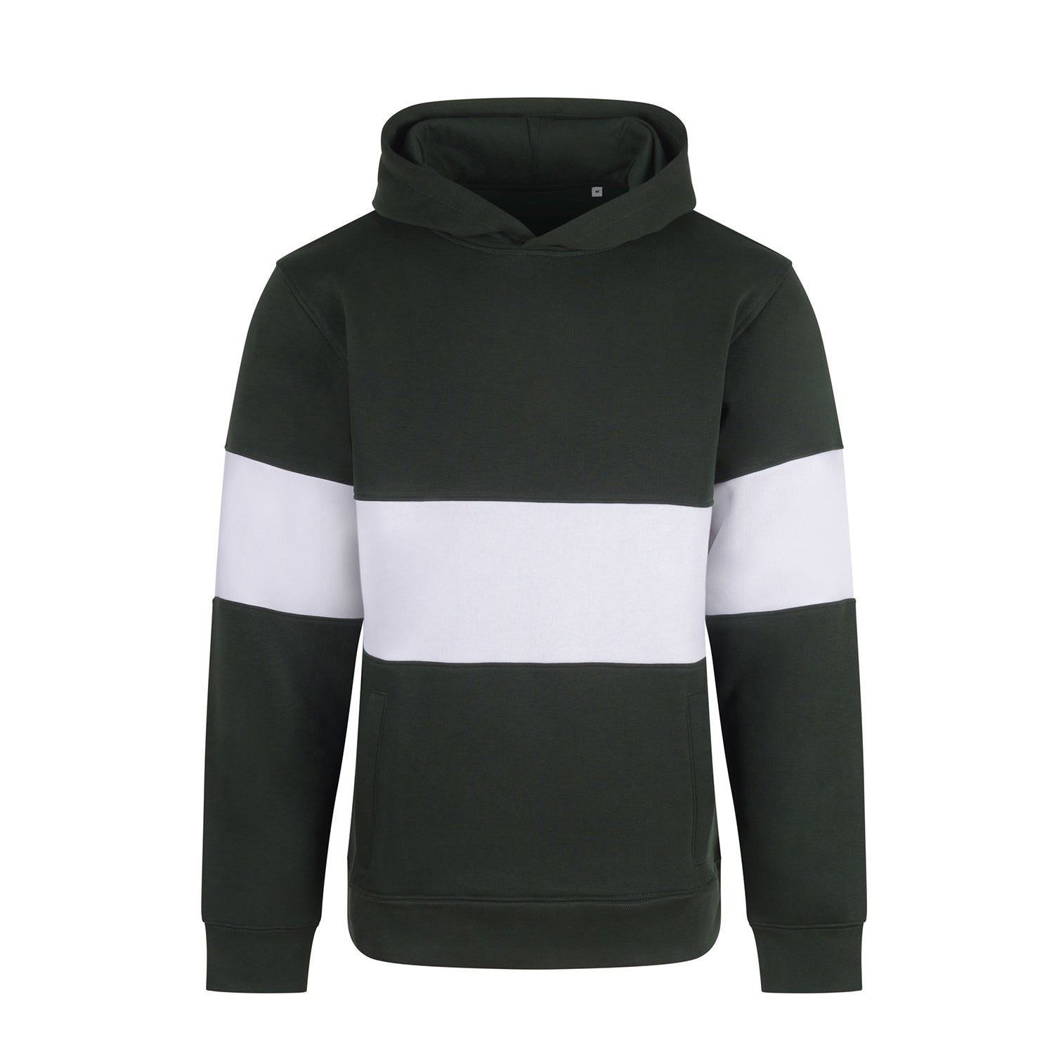 Bottle-White - Front - Front Row Mens Heavyweight Panelled Hoodie