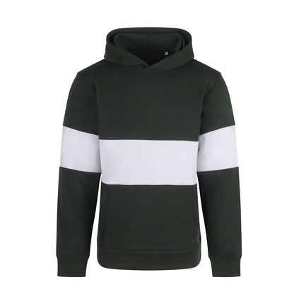 Bottle-White - Front - Front Row Mens Heavyweight Panelled Hoodie