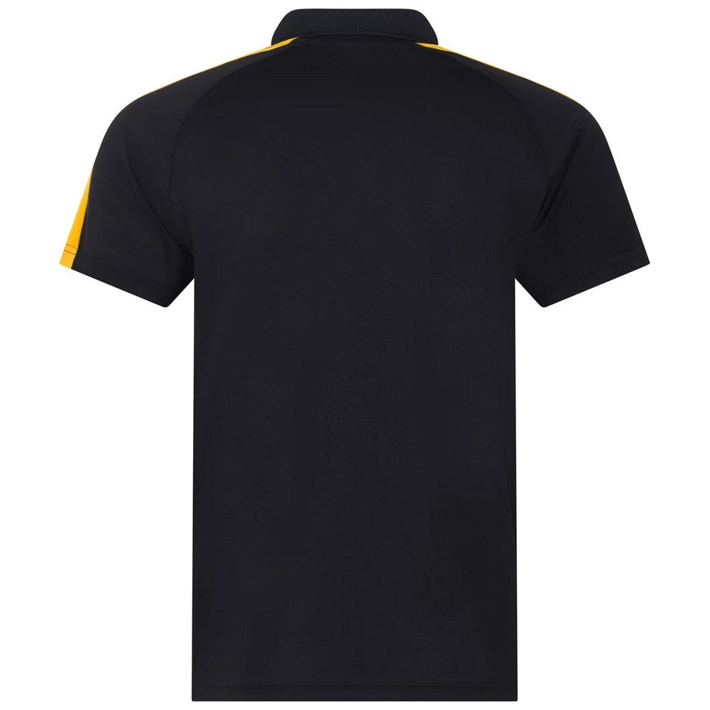 Black-Gold - Back - Finden & Hales Mens Team Polo Shirt