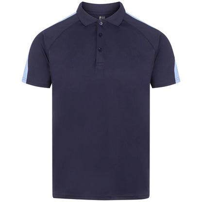 Navy-Sky - Front - Finden & Hales Mens Team Polo Shirt