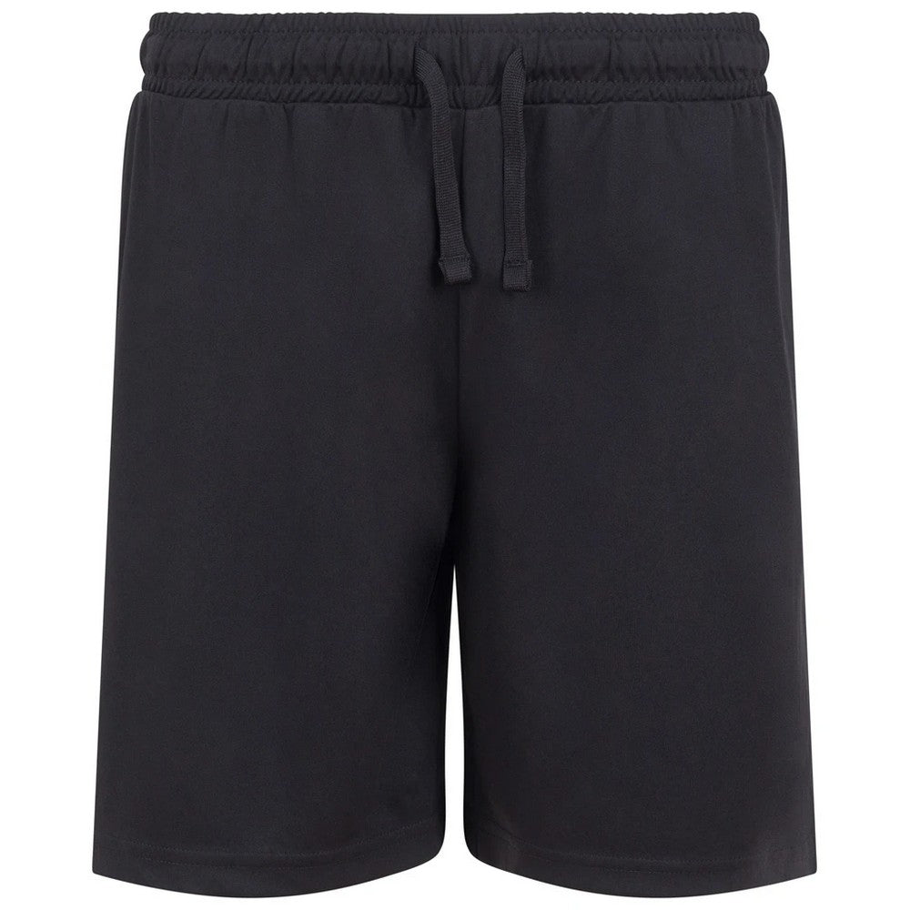 Black - Front - Finden & Hales Childrens-Kids Team No Pocket Shorts
