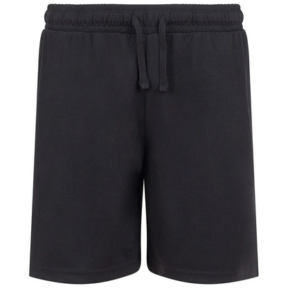 Black - Front - Finden & Hales Childrens-Kids Team No Pocket Shorts