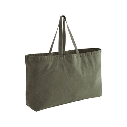 Vintage Moss - Front - Westford Mill Washed Garment Dyed Oversized Tote Bag
