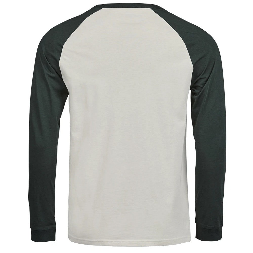 Cement-Dark Green - Back - Tee Jays Mens Unlabeled Baseball T-Shirt