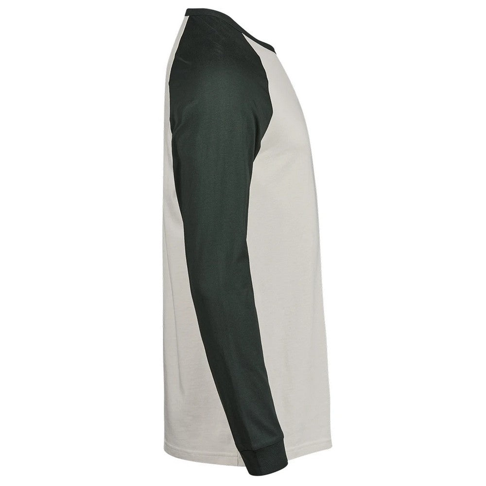 Cement-Dark Green - Side - Tee Jays Mens Unlabeled Baseball T-Shirt
