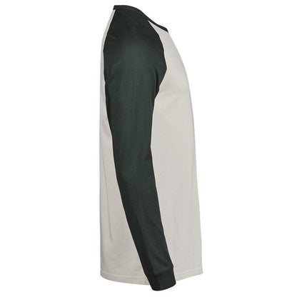 Cement-Dark Green - Side - Tee Jays Mens Unlabeled Baseball T-Shirt