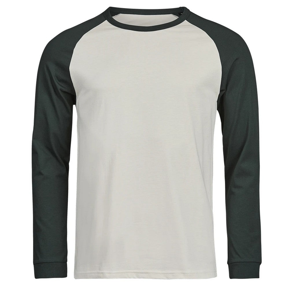 Cement-Dark Green - Front - Tee Jays Mens Unlabeled Baseball T-Shirt
