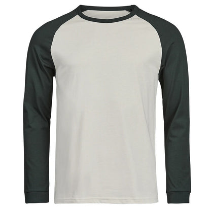Cement-Dark Green - Front - Tee Jays Mens Unlabeled Baseball T-Shirt